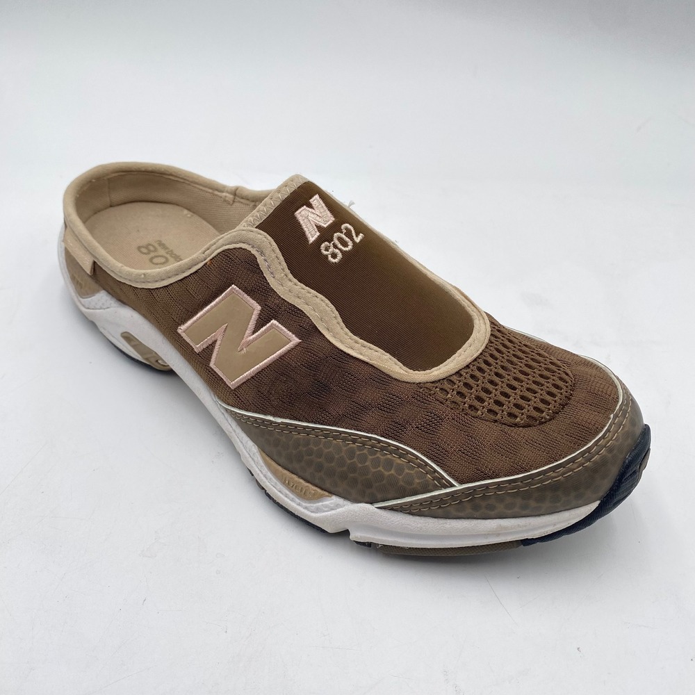 New Balance Brown and Beige Slip-On Mules